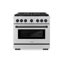 AutographEdition 36 in. 5.2 cu. ft. 6 Burner Gas Range with Convection Gas Oven in Stainless Steel and Matte Black Accents view 2