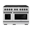 AutographEdition 48 in. 6.7 cu. ft. 8 Burner Double Oven Gas Range in Stainless Steel and Matte Black Accents view 2