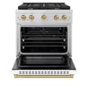 AutographEdition 30 in. 4.2 cu. ft. 4 Burner Gas Range with Convection Gas Oven in Stainless Steel with White Matte Door and Champagne Bronze Accents view 5