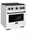 AutographEdition 30 in. 4.2 cu. ft. 4 Burner Gas Range with Convection Gas Oven in Stainless Steel with White Matte Door and Matte Black Accents view 3