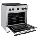 AutographEdition 30 in. 4.2 cu. ft. 4 Burner Gas Range with Convection Gas Oven in Stainless Steel with White Matte Door and Matte Black Accents view 4