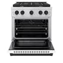 AutographEdition 30 in. 4.2 cu. ft. 4 Burner Gas Range with Convection Gas Oven in Stainless Steel with White Matte Door and Matte Black Accents view 5