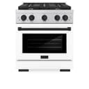 AutographEdition 30 in. 4.2 cu. ft. 4 Burner Gas Range with Convection Gas Oven in Stainless Steel with White Matte Door and Matte Black Accents view 6
