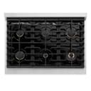 AutographEdition 36 in. 5.2 cu. ft. 6 Burner Gas Range with Convection Gas Oven in Stainless Steel with White Matte Door and Champagne Bronze Accents view 6