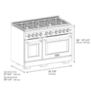 AutographEdition 48 in. 6.7 cu. ft. 8 Burner Double Oven Gas Range in Stainless Steel with White Matte Doors and Champagne Bronze Accents view 8