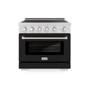 36 In. 5.2 Cu. Ft. Paramount Induction Range With 5 Element Cooktop And Electric Convection Oven In Stainless Steel With Black Matte Door view 1