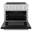 36 In. 5.2 Cu. Ft. Paramount Induction Range With 5 Element Cooktop And Electric Convection Oven In Stainless Steel With Black Matte Door view 3