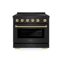 Autograph Edition 36 In. 5.2 Cu. Ft. Paramount Induction Range With 5 Element Cooktop And Electric Convection Oven In Black Stainless Steel With Champagne Bronze Accents view 1