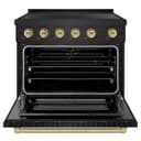 Autograph Edition 36 In. 5.2 Cu. Ft. Paramount Induction Range With 5 Element Cooktop And Electric Convection Oven In Black Stainless Steel With Champagne Bronze Accents view 3