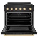 Autograph Edition 36 In. 5.2 Cu. Ft. Paramount Induction Range With 5 Element Cooktop And Electric Convection Oven In Black Stainless Steel With Polished Gold Accents view 3