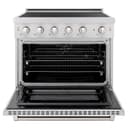36 In. 5.2 Cu. Ft. Paramount Induction Range With 5 Element Cooktop And Electric Convection Oven In Satin Stainless Steel view 3