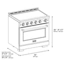 36 In. 5.2 Cu. Ft. Paramount Induction Range With 5 Element Cooktop And Electric Convection Oven In Satin Stainless Steel view 8