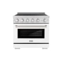 36 In. 5.2 Cu. Ft. Paramount Induction Range With 5 Element Cooktop And Electric Convection Oven In Satin Stainless Steel With White Matte Door view 1