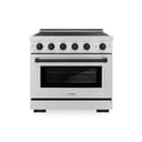 Autograph Edition 36 In. 5.2 Cu. Ft. Paramount Induction Range With 5 Element Cooktop And Electric Convection Oven In Satin Stainless Steel With Matte Black Accents view 1