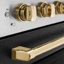 Autograph Edition 36 In. 5.2 Cu. Ft. Paramount Induction Range With 5 Element Cooktop And Electric Convection Oven In Satin Stainless Steel With Black Matte Door And Polished Gold Accents view 5