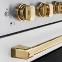 Autograph Edition 36 In. 5.2 Cu. Ft. Paramount Induction Range With 5 Element Cooktop And Electric Convection Oven In Satin Stainless Steel With White Matte Door And Polished Gold Accents view 5