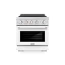 30 In. 4.2 Cu. Ft. Paramount Induction Range With 4 Element Cooktop And Electric Convection Oven In Stainless Steel With White Matte Door view 1