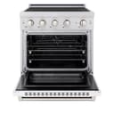30 In. 4.2 Cu. Ft. Paramount Induction Range With 4 Element Cooktop And Electric Convection Oven In Stainless Steel With White Matte Door view 3