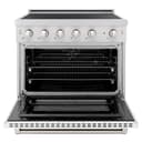 36 In. 5.2 Cu. Ft. Paramount Induction Range With 5 Element Cooktop And Electric Convection Oven In Stainless Steel With White Matte Door view 3