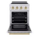 Autograph Edition 24 In. 3.2 Cu. Ft. Paramount Induction Range With 3 Element Cooktop And Electric Convection Oven In Stainless Steel With Champagne Bronze Accents view 3