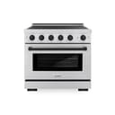 Autograph Edition 36 In. 5.2 Cu. Ft. Paramount Induction Range With 5 Element Cooktop And Electric Convection Oven In Stainless Steel With Matte Black Accents view 1