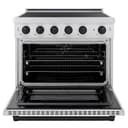 Autograph Edition 36 In. 5.2 Cu. Ft. Paramount Induction Range With 5 Element Cooktop And Electric Convection Oven In Stainless Steel With Matte Black Accents view 3