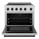 Autograph Edition 36 In. 5.2 Cu. Ft. Paramount Induction Range With 5 Element Cooktop And Electric Convection Oven In Stainless Steel With White Matte Door And Matte Black Accents view 3