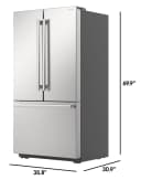 26.5 Cu.ft. Counter Depth 36 In. French 3-door Refrigerator With Internal Water Dispenser In Stainless Steel view 23