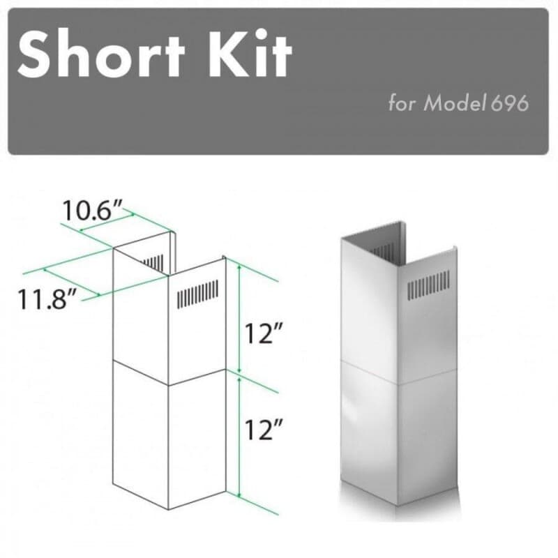 2-12 in. Short Chimney Pieces for 7.6 ft. to 8 ft. Ceilings