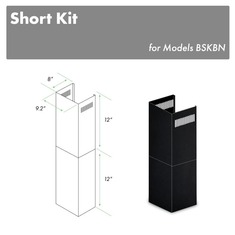 2-12 in. Short Chimney Pieces for 7 ft. to 8 ft. Ceilings
