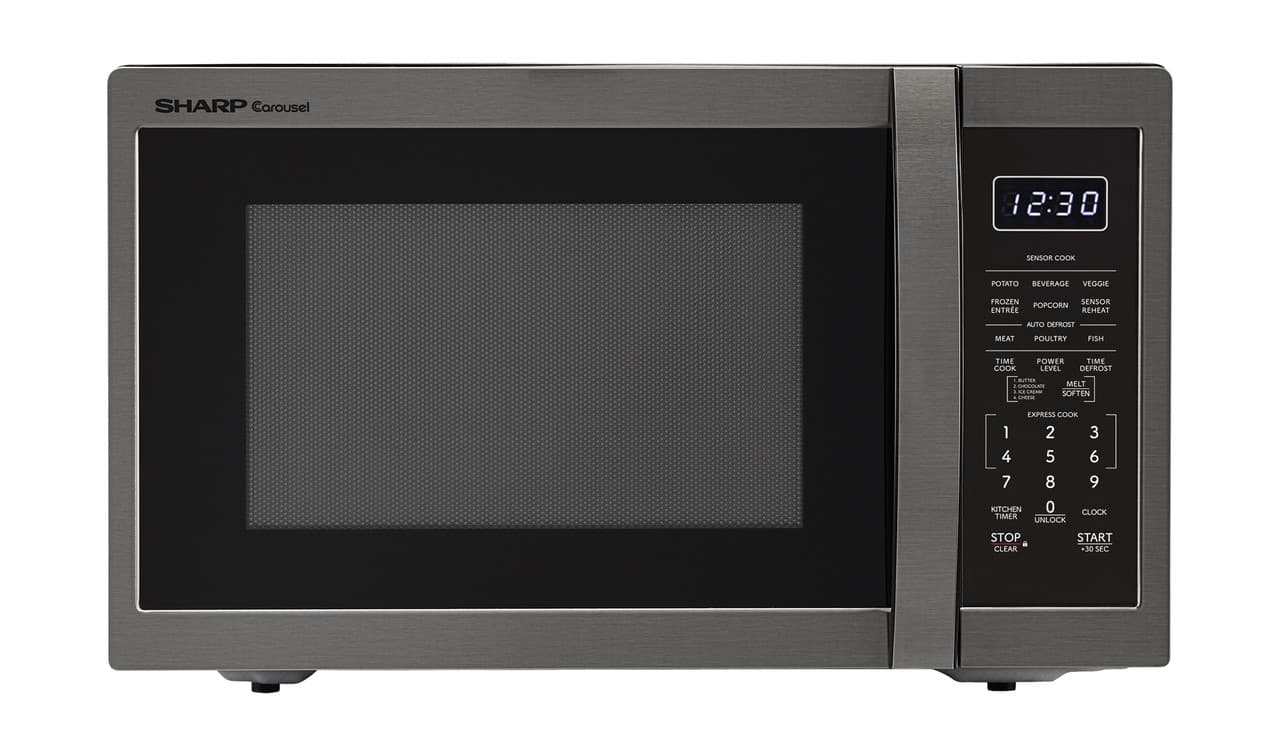 1.4 Cu. Ft. 1100w Black Stainless Steel Countertop Microwave Oven