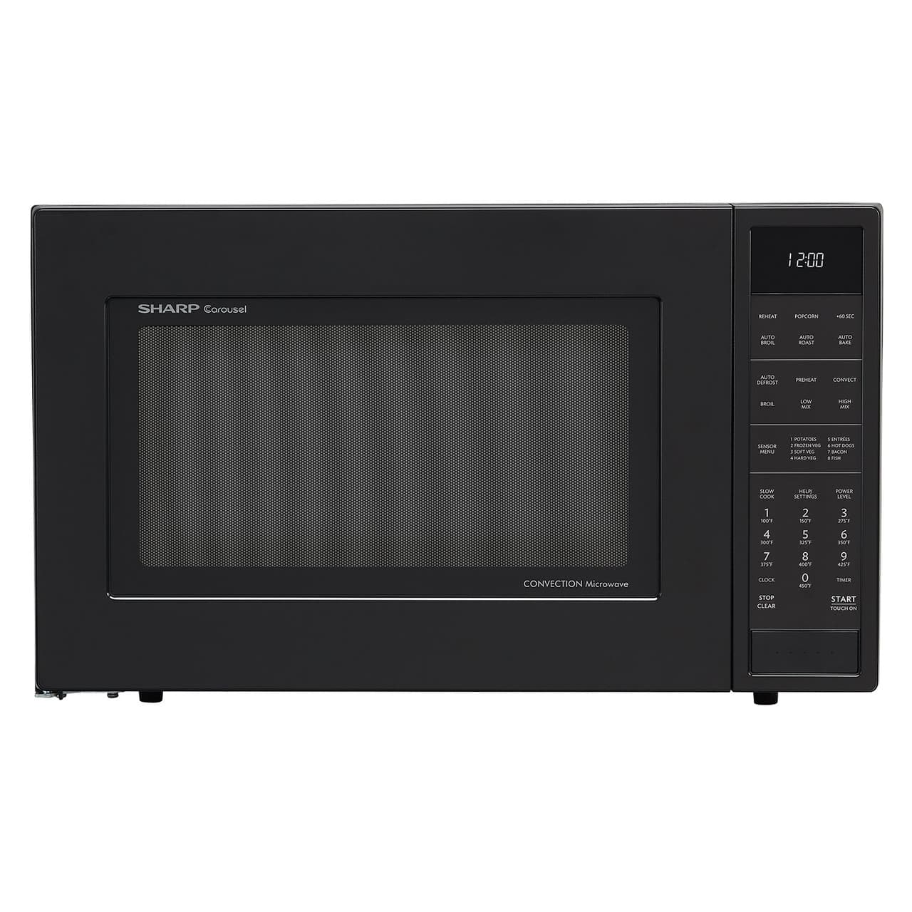 1.5 cu. ft. 900W Sharp Matte Black Carousel Convection Microwave Oven