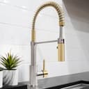 Autograph Edition Sierra Pull Down Spring Single Handle Kitchen Faucet In Brushed Nickel And Champagne Bronze view 2
