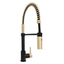 Autograph Edition Sierra Pull Down Spring Single Handle Kitchen Faucet In Matte Black And Champagne Bronze view 1