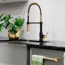 Autograph Edition Sierra Pull Down Spring Single Handle Kitchen Faucet In Matte Black And Champagne Bronze view 8