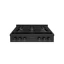 ZLINE 36 in. Paramount Gas Rangetop with 6 Burners and Porcelain Cooktop in Black Stainless Steel (SRTB-36) view 1