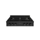 ZLINE 36 in. Paramount Gas Rangetop with 6 Brass Burners and Porcelain Cooktop in Black Stainless Steel (SRTB-BR-36) view 1