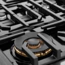ZLINE 36 in. Paramount Gas Rangetop with 6 Brass Burners and Porcelain Cooktop in Black Stainless Steel (SRTB-BR-36) view 6