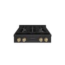 ZLINE Autograph Edition 30 in. Paramount Gas Rangetop with 4 Burners and Porcelain Cooktop in Black Stainless Steel with Champagne Bronze Accents (SRTBZ-30-CB) view 1