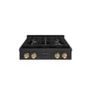 ZLINE Autograph Edition 30 in. Paramount Gas Rangetop with 4 Burners and Porcelain Cooktop in Black Stainless Steel with Polished Gold Accents (SRTBZ-30-G) view 1