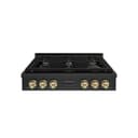 ZLINE Autograph Edition 36 in. Paramount Gas Rangetop with 6 Burners and Porcelain Cooktop in Black Stainless Steel with Champagne Bronze Accents (SRTBZ-36-CB) view 1