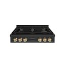 ZLINE Autograph Edition 36 in. Paramount Gas Rangetop with 6 Burners and Porcelain Cooktop in Black Stainless Steel with Polished Gold Accents (SRTBZ-36-G) view 1