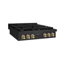 ZLINE Autograph Edition 36 in. Paramount Gas Rangetop with 6 Burners and Porcelain Cooktop in Black Stainless Steel with Polished Gold Accents (SRTBZ-36-G) view 2