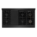 ZLINE Autograph Edition 48 in. Paramount Gas Rangetop with 8 Burners and Porcelain Cooktop in Black Stainless Steel with Polished Gold Accents (SRTBZ-48-G) view 3