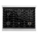ZLINE 36 in. Paramount Gas Rangetop with 6 Burners and Porcelain Cooktop in DuraSnow® Stainless Steel (SRTS-36) view 3