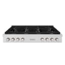 ZLINE 48 in. Paramount Gas Rangetop with 8 Burners and Porcelain Cooktop in DuraSnow® Stainless Steel (SRTS-48) view 1