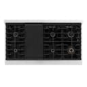 ZLINE 48 in. Paramount Gas Rangetop with 8 Burners and Porcelain Cooktop in DuraSnow® Stainless Steel (SRTS-48) view 3