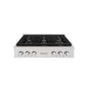 ZLINE 36 in. Paramount Gas Rangetop with 6 Brass Burners and Porcelain Cooktop in DuraSnow® Stainless Steel (SRTS-BR-36) view 1