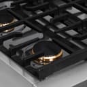 ZLINE Autograph Edition 30 in. Paramount Gas Rangetop with 4 Burners and Porcelain Cooktop in DuraSnow® Stainless Steel with Matte Black Accents (SRTSZ-30-MB) view 5