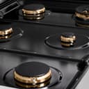 ZLINE Autograph Edition 36 in. Paramount Gas Rangetop with 6 Burners and Porcelain Cooktop in DuraSnow® Stainless Steel with Polished Gold Accents (SRTSZ-36-G) view 4